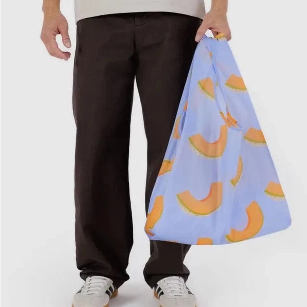 BAGGU Standard Reusable Bag - Cantaloupe Blue - Picture 3 of 4